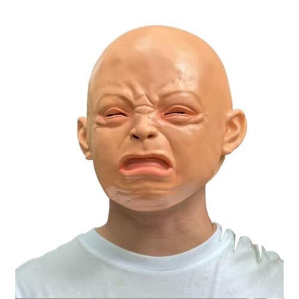 3603 Crying Face Latex Mask - Exaggerated Sad & Funny Mask for Adults
